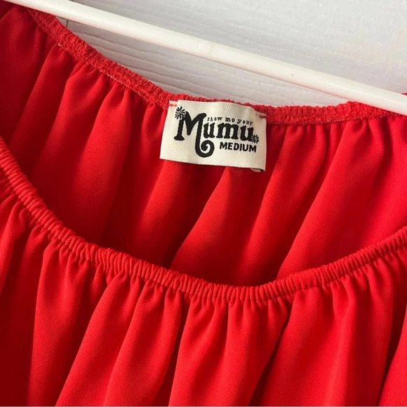 Show Me Your Mumu Love Spell Top Bonfire Red Off Shoulder Women’s Size Medium - Picture 3 of 4